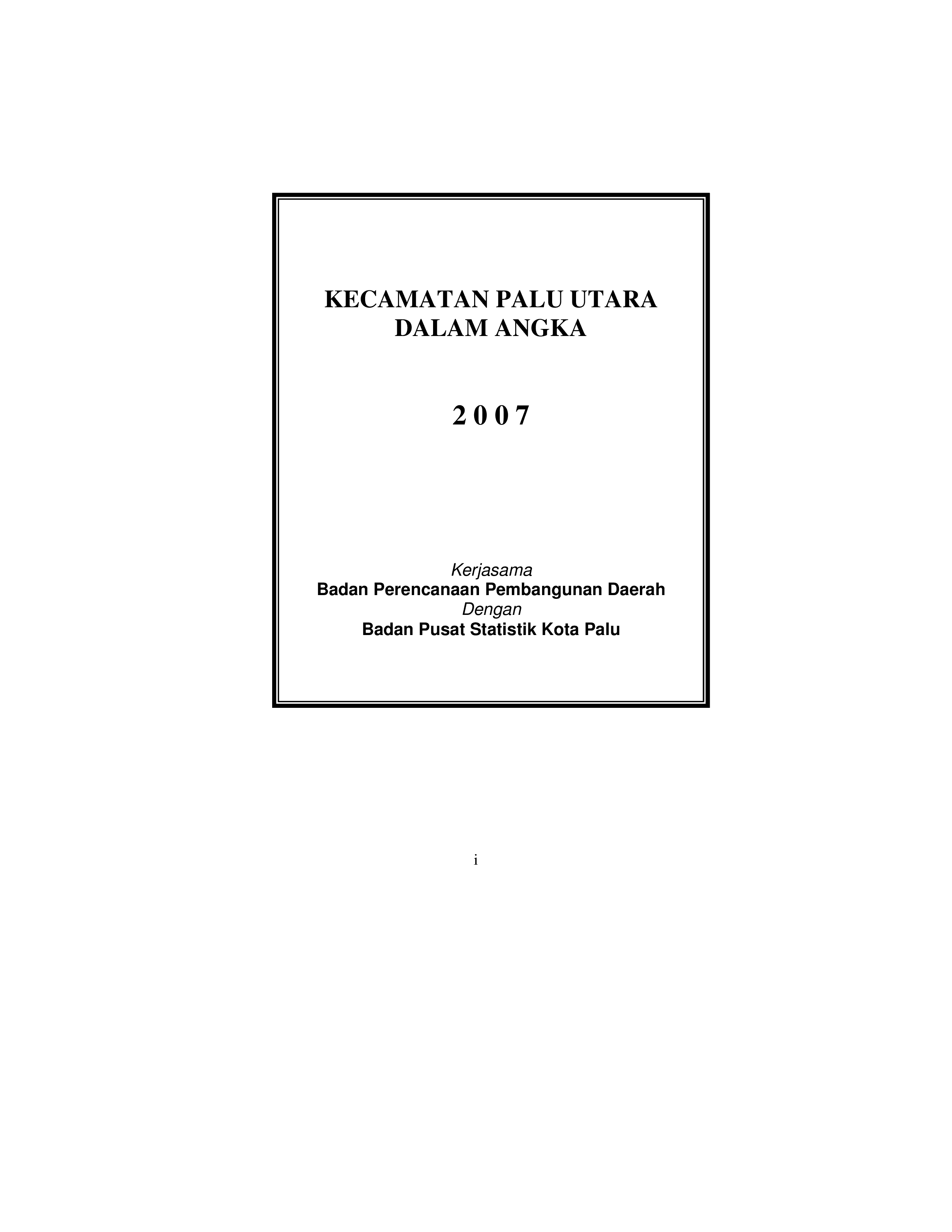 Kecamatan Palu Utara Dalam Angka 2007